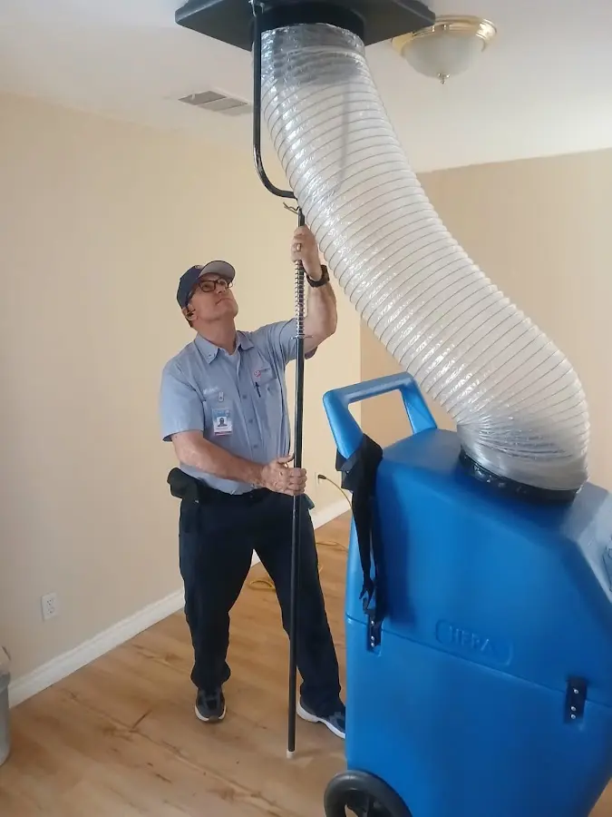 Mini Split Installation technician using HEPA equipment in Gurnee